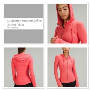 Lululemon Hooded Define Jacket in Pale Raspberry sz 6 coral pink nulu